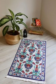 Resim Beyaz Renkli Ipeksi Keseli Seccade Seti S1001 Beyaz Beyaz 