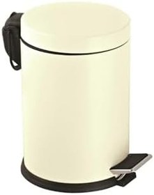 Resim Premium Serisi 3 Litre Hacimli Paslanmaz Banyo-Mutfak Pedallı Çöp Kovası Krem 