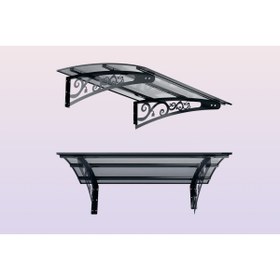 Resim SUNDURMAGROSS Metal Taşıyıcılı Kapı Üstü Pratik Sundurma Antrasit - Şeffaf Levha 100 x 100 Md2 