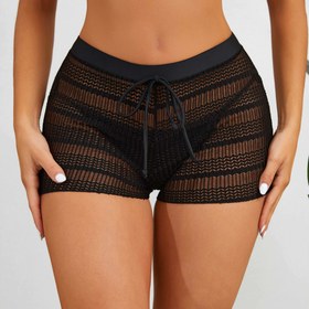 Resim Kadınların Zarif Yüksek Esneklikli Dantel Detaylı Plaj Şortları - Hafif Nefes Alabilen Yüzme Kıyafeti Havuz Kenarı ve Yaz Gezileri İçin, Düz Renk Dolgusuz Rahat Şortlar, Yüksek Bel Yüzme Kıyafeti, Havuz Kenarı Kıyafeti, Şık Yüzme Kıyafeti, Yüksek Esneklikli Kumaş 
