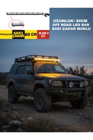 Resim KAPOTO 80cm Off Road Led Projektör Çakar Işık Sarı-Sarı 9V 30V Araç Üstü Led Bar 