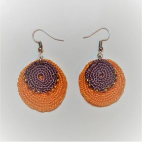 Resim EnviPet Nazar Boncuğu Temalı Boncuk Detaylı Tığ İşi Küpe 