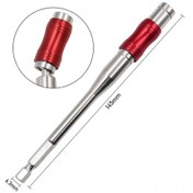 Resim Youtek 145mm Uzunluklu Otomatik Kilitlemeli Altıgen Saplı Vidalama Uzatma Kolu - Elektrikli Tornavida Uç Takımı Hızlı Değişim Aracı Gümüş-kırmızı 