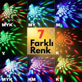 Resim Multizone Uzaktan Kumandalı Sese Duyarlı LED Rgb Yansıtma Efektli Renkli Disko Topu Parti Işığı 