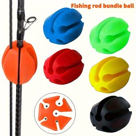 Resim 4 veya 8 Adet Silikon Olta Kamışı Tutucu Top - 5 Yuvalı Çok Fonsiyonel Stand, Kaymaz Bağ 