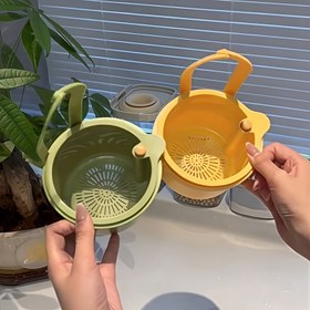 Resim Minimalist Dopamin Çok Fonksiyonlu Asılabilir Lavabo Sepeti - Düğme Tahliye & Depolama Tasarımı, Çıkarılabilir Filtre, Dayanıklı Plastik | Kolay Kurulum ve Söküm İçin Otomatik İtme Tipi Gıda Atık Kutusu, Modern Mutfak Tasarımları İçin İdeal 