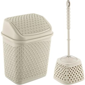 Resim Smartware Katre Çöp Kovası Ve Klozet Fırçası Latte 