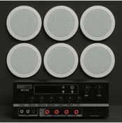 Resim Luxury, 6 Adet Hoparlör 1 Adet Anfi, Asma Tavan Ses Sistemi, Alçıpan Tavan Ses Sistemi, Mağaza Ses Sistemi 