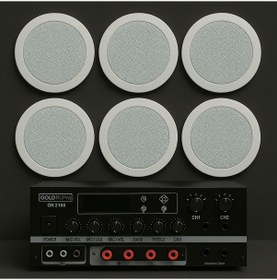 Resim Luxury, 6 Adet Hoparlör 1 Adet Anfi, Asma Tavan Ses Sistemi, Alçıpan Tavan Ses Sistemi, Mağaza Ses Sistemi 