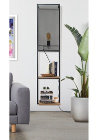 Resim Siyah Kitaplıklı Lambader Siyah 