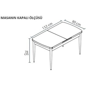 Resim Monera Ceviz 80 X 132 Açılabilen Sunta Masa Metal Ayaklı Mutfak Masası Takımı 4 Cappucino Sandalye Cappucino 