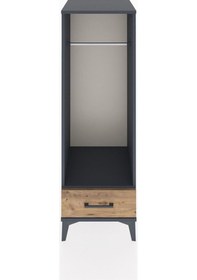 Resim Hyperion Dolap Tek Raflı Tek Çekmeceli Tek Askılı 44x44x134 Antrasit-çam Antrasit 