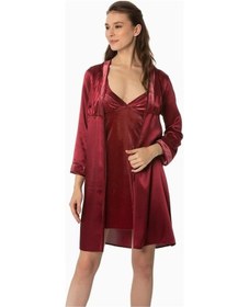 Resim Pierre Cardin 4040 Gecelik Sabahlık Takım - Bordo Bordo 