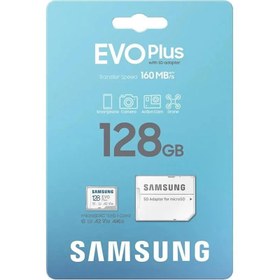 Resim Samsung Evo Plus MB-MC128SA Class 10 UHS-I U3 A2 V30 128 GB Micro SD Kart 
