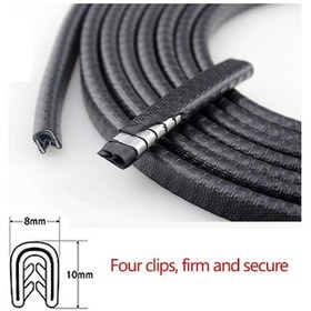 Resim Siyah Evrensel Araba Kapı Kenar Çizik Koruyucu Şerit Sızdırmazlık Koruma Trim Otomobil Kapı Etiket Koruyucu 