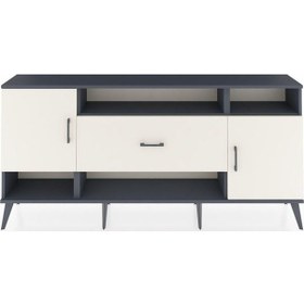Resim Arges Konsol 5 Raflı Tek Çekmeceli 2 Kapaklı 176x30x83 Antrasit-aytaşı/aytaşı Aytaşı/aytaşı 