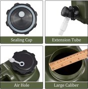 Resim 12l Musluklu Dayanıklı Outdoor Kamp Piknik Su Bidonu Siyah 