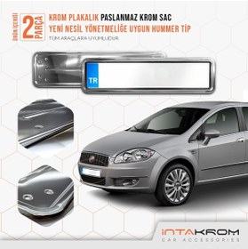 Resim İntachrom Fiat Linea Fiat Linea Krom Plakalık - Hummer Tip 2 Adet 