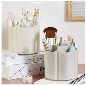 Resim 360 Derece Dönebilen 6 Gözlü Kaşıklık Makyaj Düzenleme Kalemlik 1 Adet Çok Renkli 