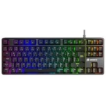 Resim GameBooster G23B Enigma TKL Rainbow Aydınlatmalı Red Switch Mekanik Siyah Oyun Klavyesi 