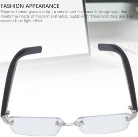 Resim Akıllı gözlük, mikrofonlu AI çeviri gözlüğü, gerçek zamanlı polarize gözlük, akıllı gözlükler, müzik aramasını destekler, Siyah 