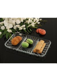 Resim Paşabahçe Elegant Dikdörtgen Bölmeli Cam Kayık Tabak 27x16 Cm 54983 Şeffaf 