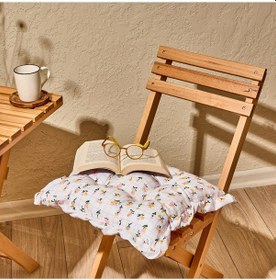 Resim Soft Rosa Sandalye Minderi - Ekru - 40x40 Cm Çok Renkli 
