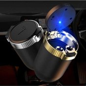 Resim Createtech Taşınabilir Şık Mavi Led Küllük Koku Önleyici Kapaklı Araç İçi Çöp Kutusu 