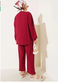 Resim VOLT CLOTHİNG Kadın Önü Bağlamalı Kimono İkili Takım 