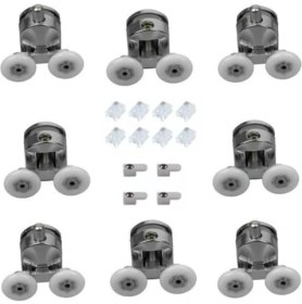 Resim Duşakabin Tekerlek Seti Metal Gövde 22MM Teker Çaplı Rulmanlı Orijinal Takım 