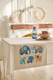 Resim AYSHome Renkli Fil Desen Desenli Runner 