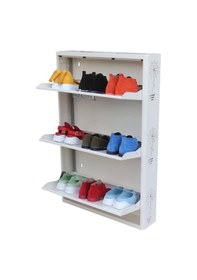 Resim 3 X3 Düşer Kapaklı Geniş Ayakkabılık 9 Çift Ayakkabı Dolabı 115 Beyaz 