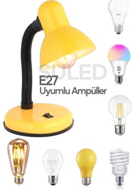 Resim SULED Masa Lambası E27 Standart Ampül 220V Esnek Açısı Ayarlanabilir Çocuk Odası ve Çalışma Lambası 