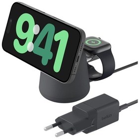 Resim Belkin Boostcharge Pro 2'si1 Arada Magesafe Şarj İstasyonu Siyah 