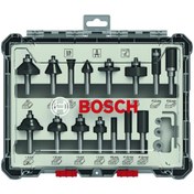 Resim Bosch Freze Seti 15 Parça Karışık 8 mm 2607017472 