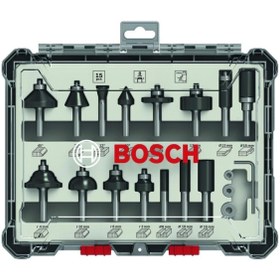 Resim Bosch Freze Seti 15 Parça Karışık 8 mm 2607017472 