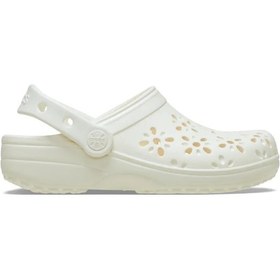 Resim Crocs Classic Floral Cut Out Clog Kadın Terlik Krem Krem 
