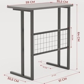 Resim interGO Metal Ayaklı Laptop Sehpası Koltuk Sehpası Kahvaltı Masası Çalışma Sehpası - Siyah Mermer Desenli 