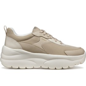 Resim Geox Kadın Bej D Xtors D - Mesh + Geobuck Kalın Tabanlı Spor Ayakkabı, Bağcıklı Sneaker D551FD01454C5000 