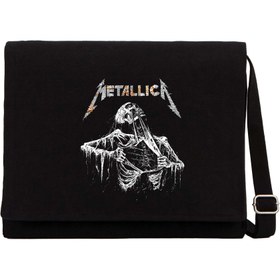 Resim Metallica Mummy Siyah Kanvas Postacı Çantası - Siyah 
