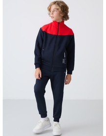 Resim Tommylife Tommy Life Lacivert Pamuklu Kalın İçi Tüylü Yumuşak Dokulu Standart Fit Nakışlı Erkek Çocuk Eşofman Takım - 11 Lacivert 