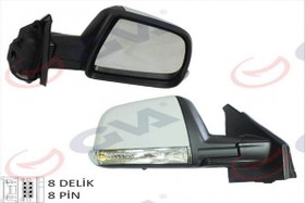 Resim GVA 1029174-DIŞ DİKİZ AYNASI ELEKTRİKLİ SAĞ DOBLO III 2011 SİNYALLİ ASTARLI 8 FİŞ-TEK CAM-SE 