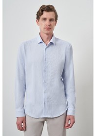 Resim Erkek A. Mavi Gofre Trend Desenli Dynamic Fit İtalyan Yaka Gömlek 25ms004023311 A. Mavi A. Mavi 