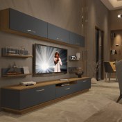Resim Decoraktiv Trendstyle 8y Mdf Tv Ünitesi Tv Sehpası Pera Antrasit 