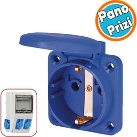 Resim Pano Prizi Monofaze Topraklı Priz Kare Fiş Kablosuz Klemensli 220 V Trafo Kombinasyon Panosu Tekli 