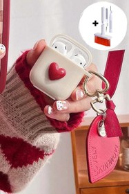 Resim EWEC 2'li Set 1.ve 2.nesil Uyumlu Kalpli Kılıf Ve 5 In 1 Kulaklık Ve Bilgisayar Temizleme Kiti, Ikili Set 