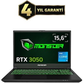 Resim Monster Abra A5 V21.5 i5-12450H 16 GB 500 GB SSD RTX3050 15.6" Free Dos Dizüstü Bilgisayar 
