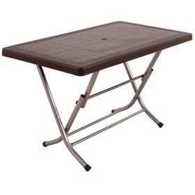 Resim Luna 70x120 Zeugma Rattan Masa Katlanır Metal Ayak Kahverengi 