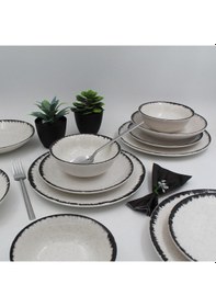 Resim Artemis 16 Parça Yemek Takımı Siyah 