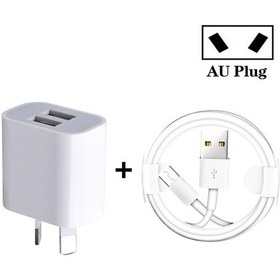 Resim Mini Çift Portlu Usb Şarj Cihazı Usb'den Micro Usb Veri Kablosuna, Au Fişi Diğer 